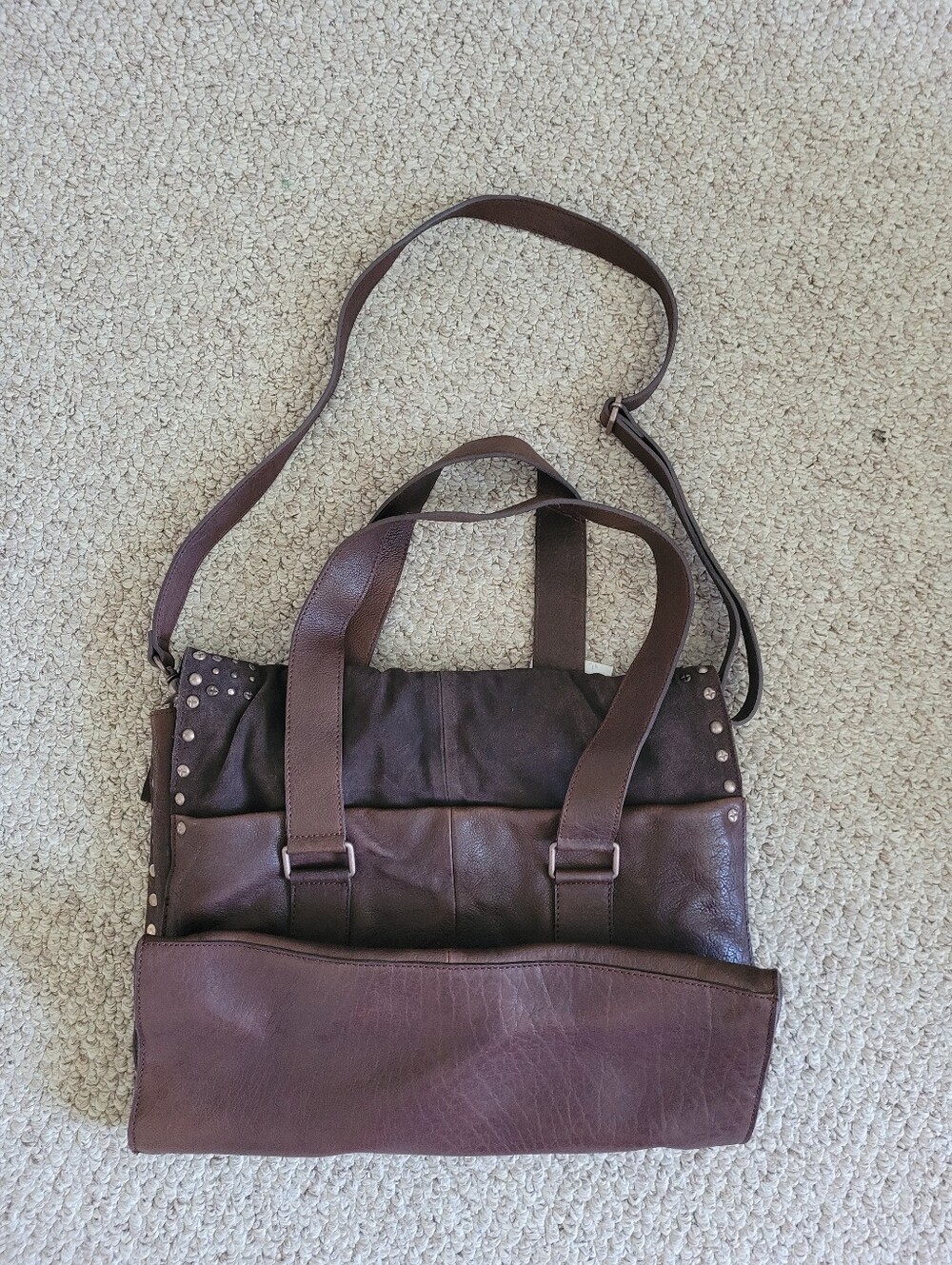 Free People We The Free Shay Stud Tote Leather Suede Bag - Picture 12 of 13